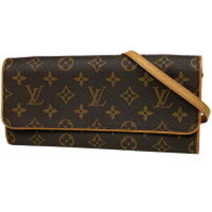 Louis Vuitton Pochette Twin clutch shoulder bag Monogram Brown